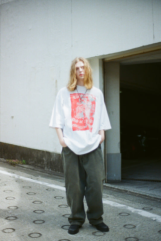 ESSAY PIGMENT DROPSHOULDER T-SHIRT - WHITE