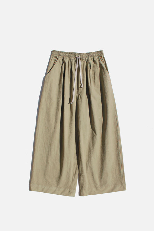 O PROJECT WASHED DENSE CLOTH EASY WIDE PANTS - KHAKI BEIGE