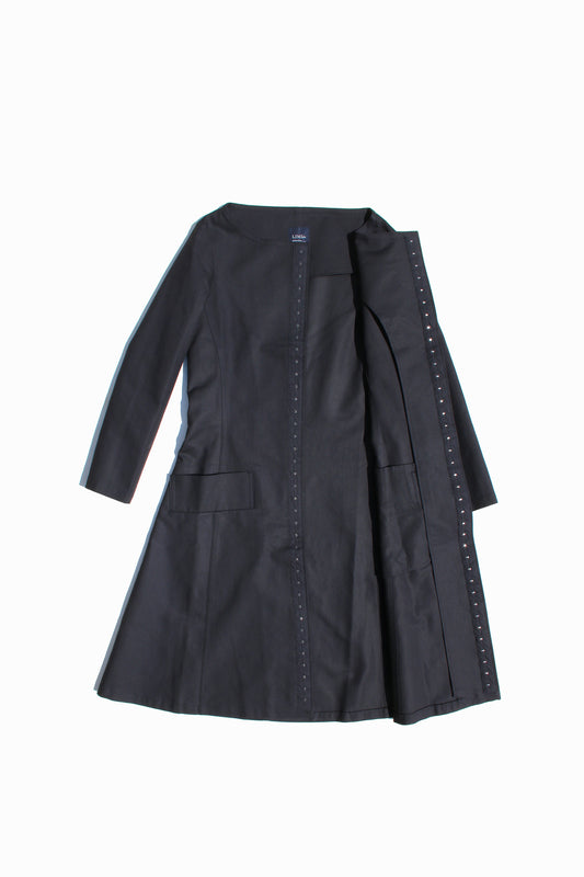 VINTAGE LIMI feu HOOK-AND-EYE COTTON COAT BLACK