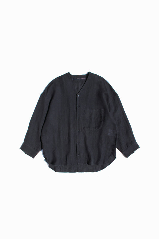 MY BEAUTIFUL LANDLET BISHU JAPAN LINEN SHIRT - BLACK
