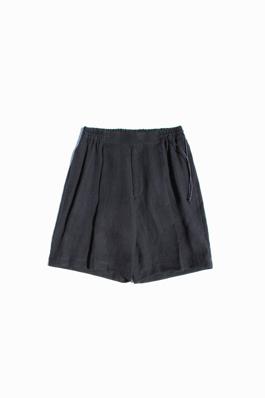 MY BEAUTIFUL LANDLET BISHU JAPAN LINEN SHORTS - BLACK