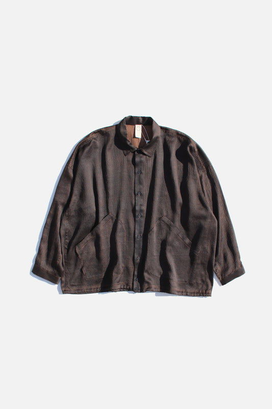O PROJECT SILK SEERSUCKER BALLOON SHIRT