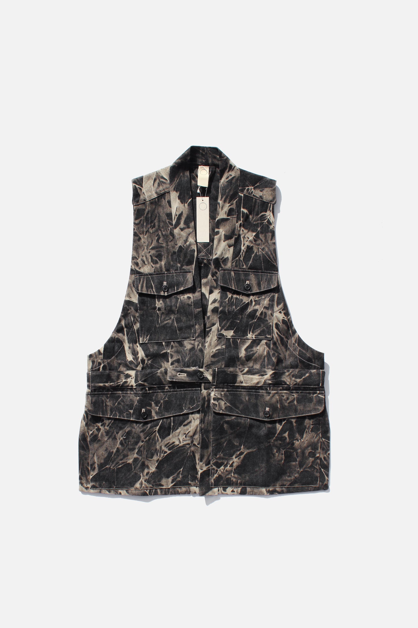 O PROJECT BLEACHED SHADOW DENIM VEST