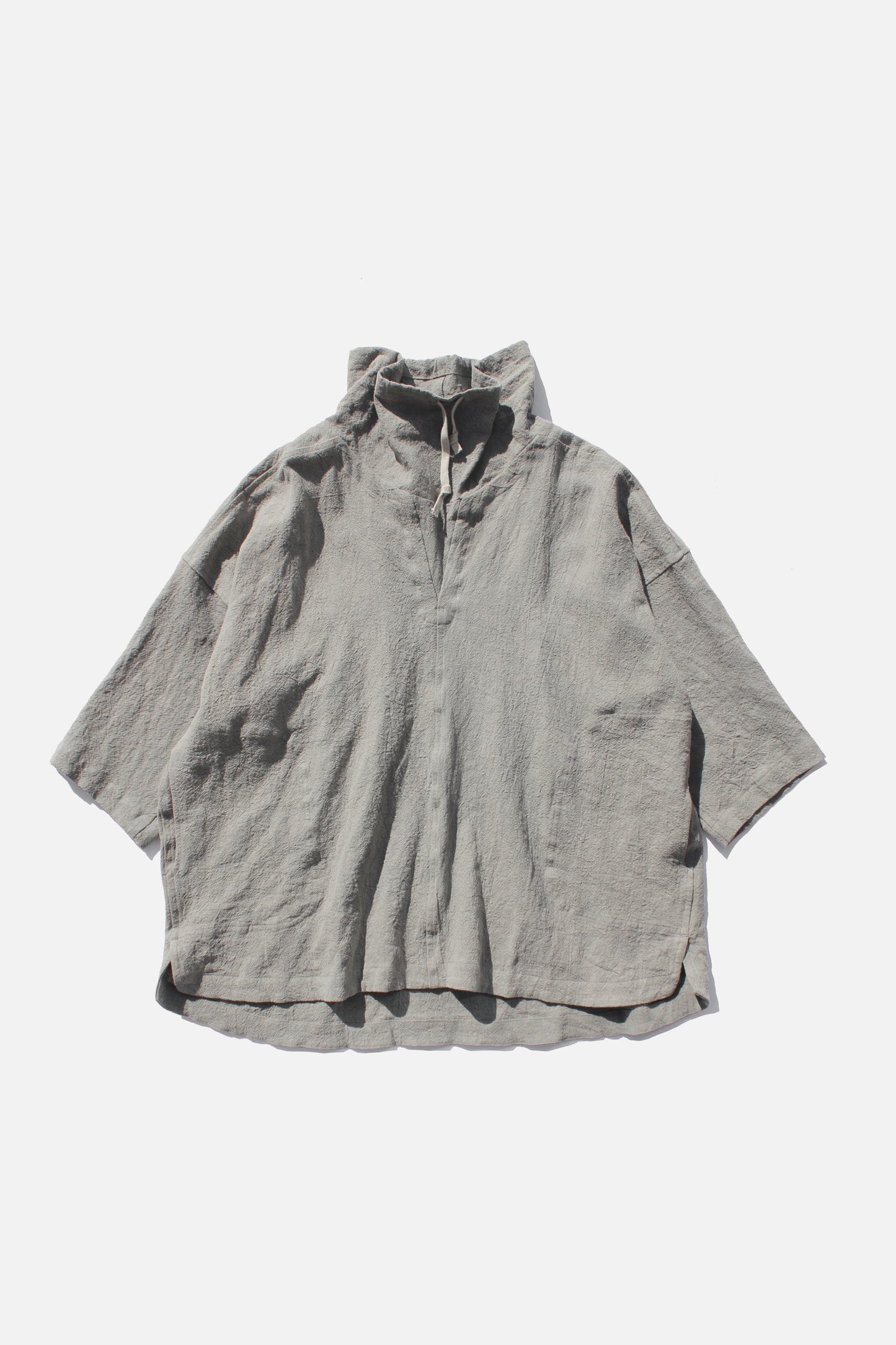 O PROJECT NAT DYED LT CANVAS PULLOVER SHIRT - LIGHT SUMI