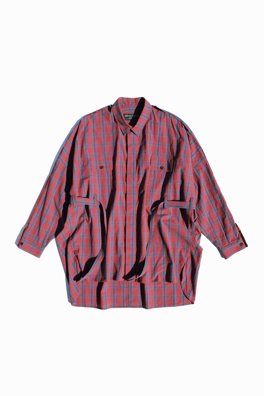 ESSAY DRAPE SHIRT - RED CHECK