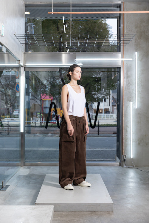 VOAAOV CORDUROY WIDE PANTS