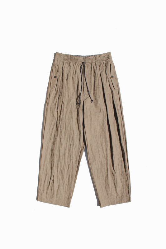 VOAAOV COTTON x NYLON RUDEBACK HALF PANTS - BEIGE