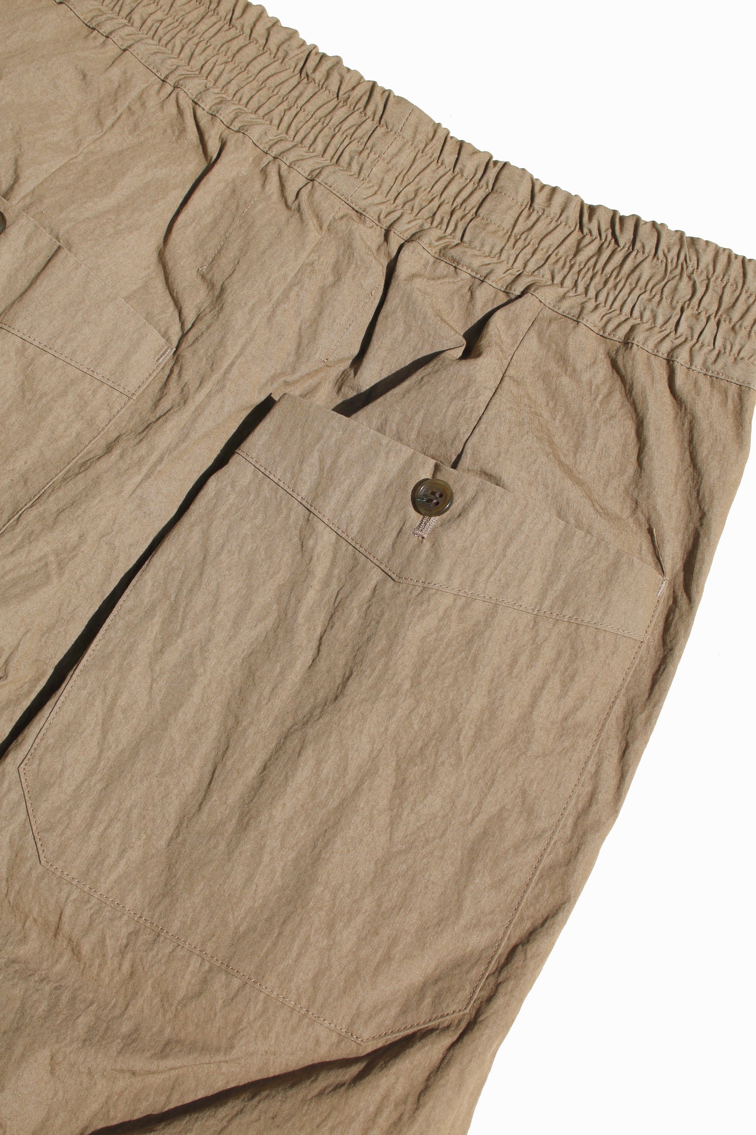 VOAAOV COTTON x NYLON RUDEBACK HALF PANTS - BEIGE