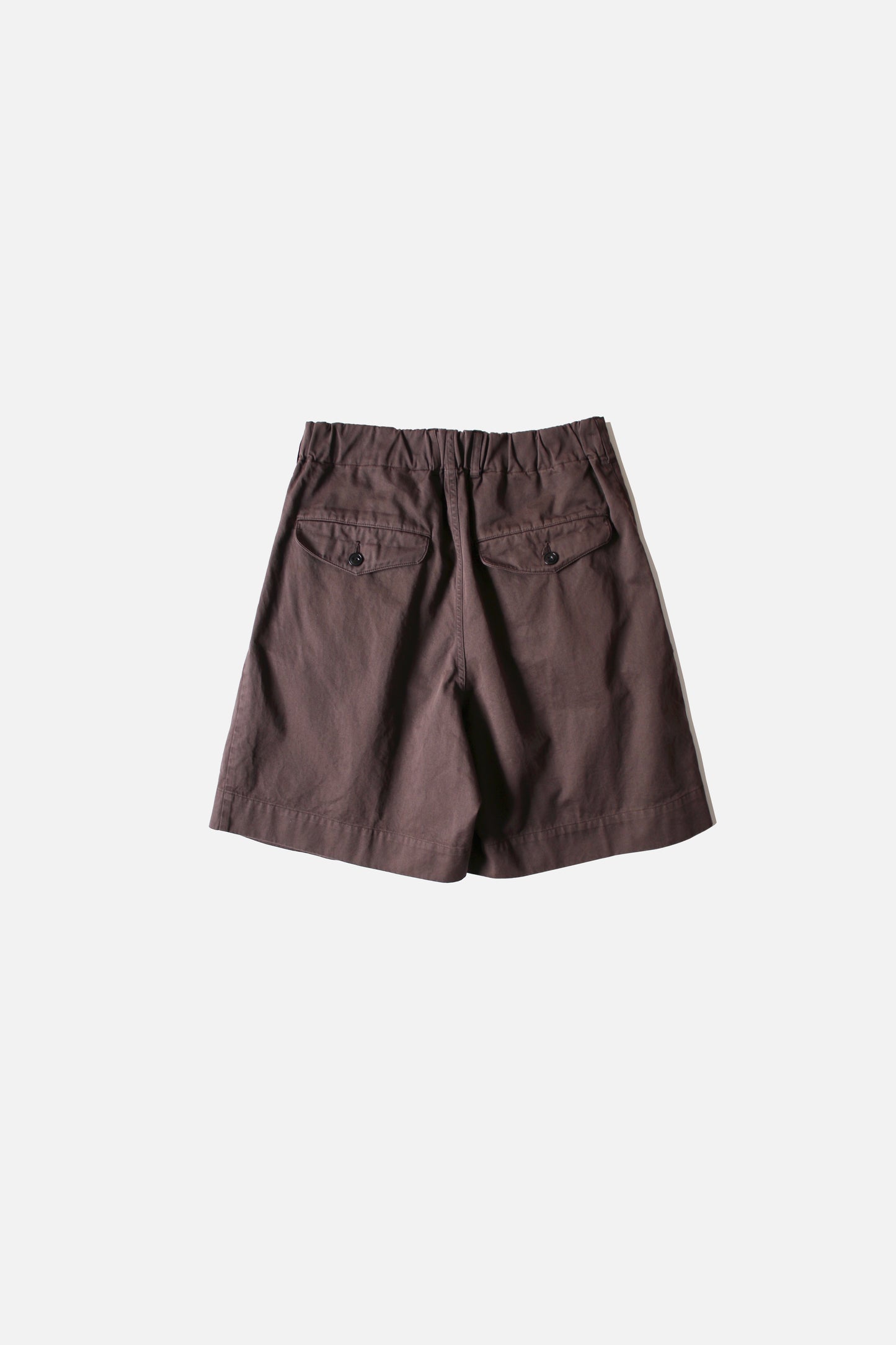 VOAAOV HIGH DENSITY TWILL SHORTS - BROWN