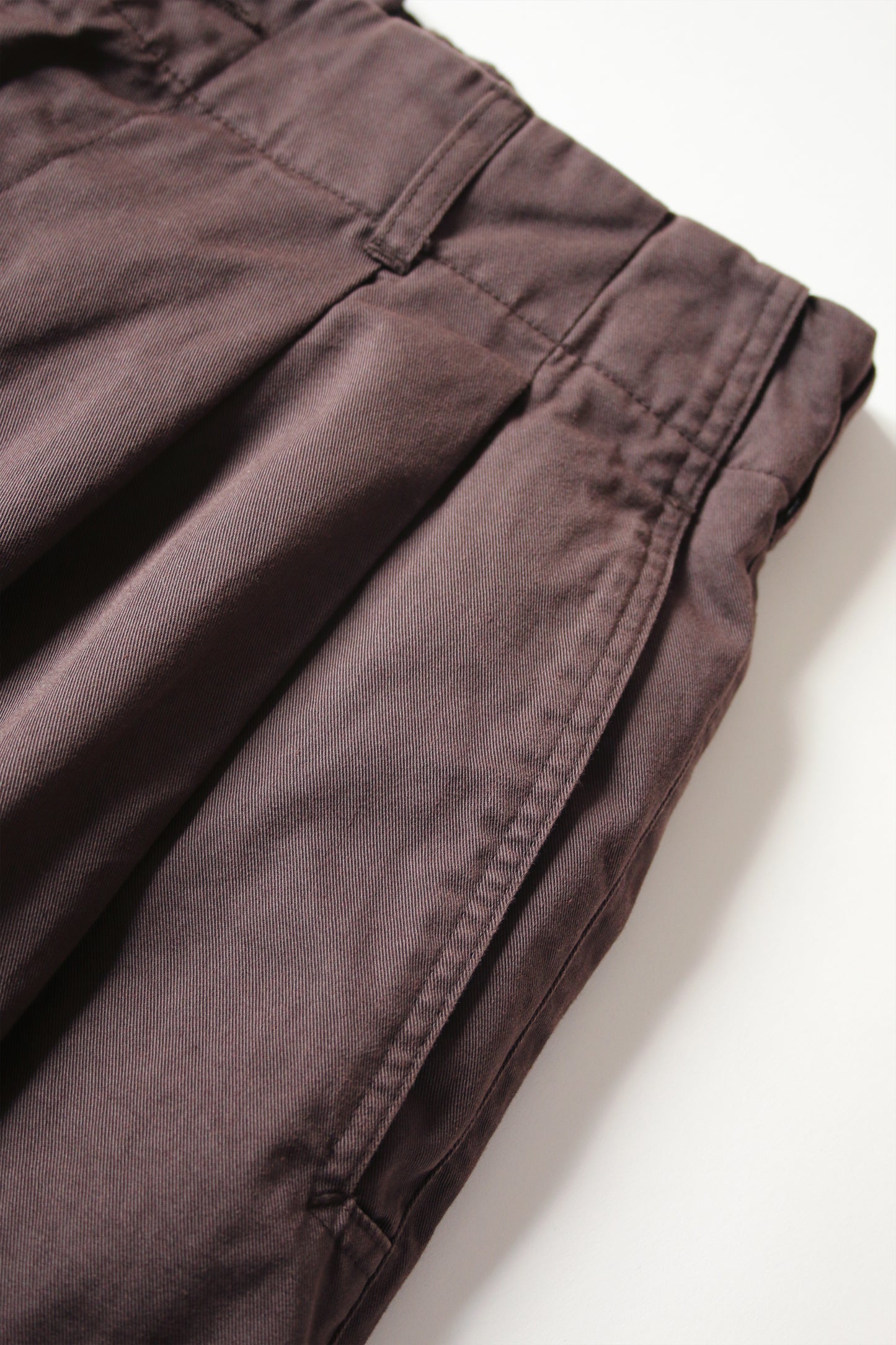 VOAAOV HIGH DENSITY TWILL SHORTS - BROWN