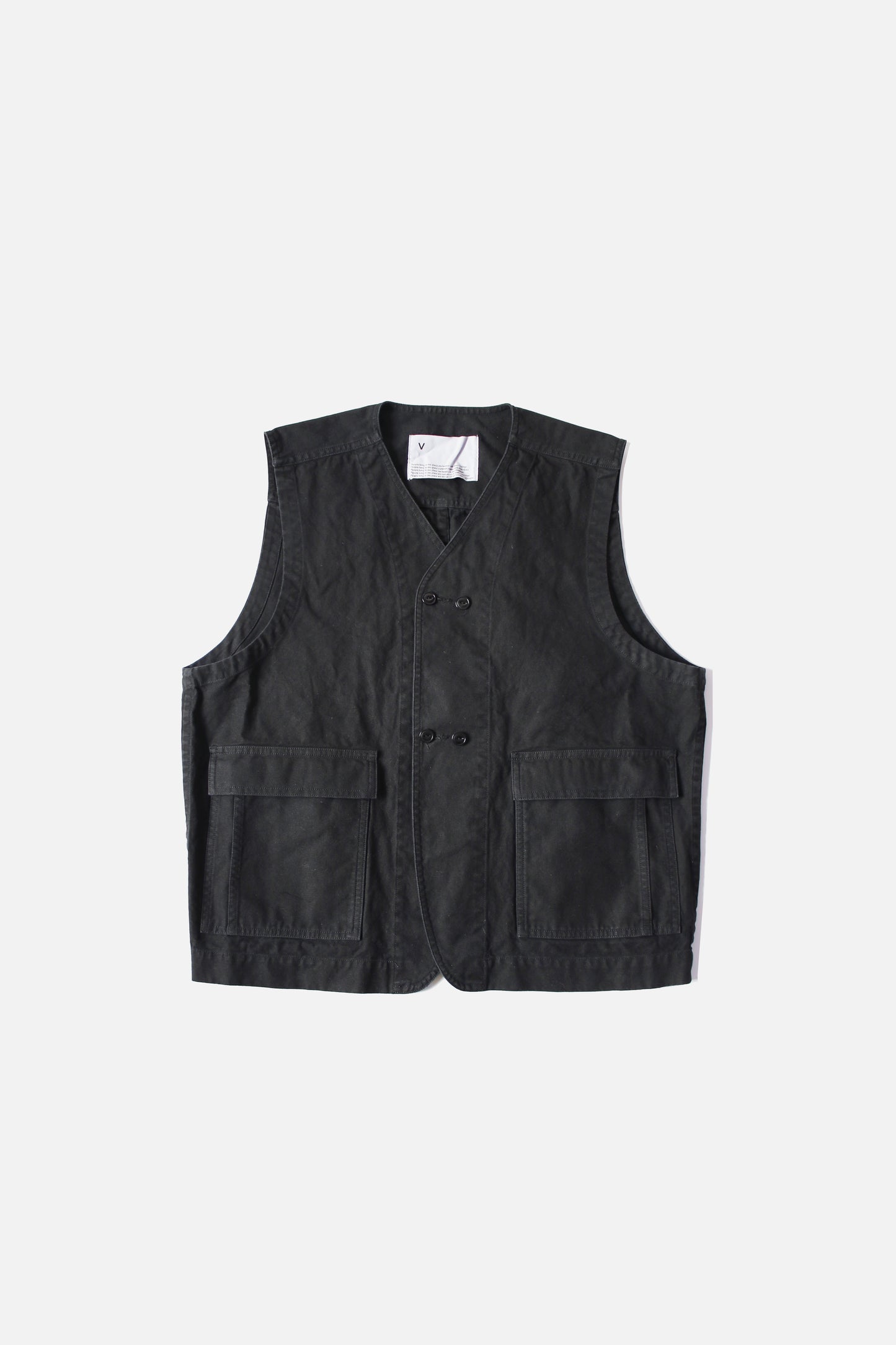 VOAAOV HEAVY OXFORD VEST - BLACK