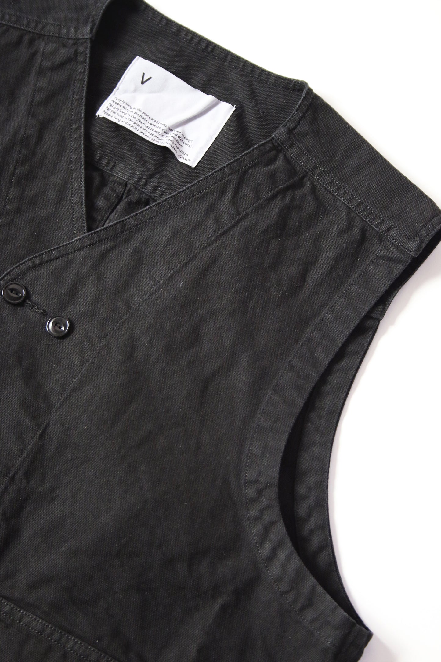 VOAAOV HEAVY OXFORD VEST - BLACK