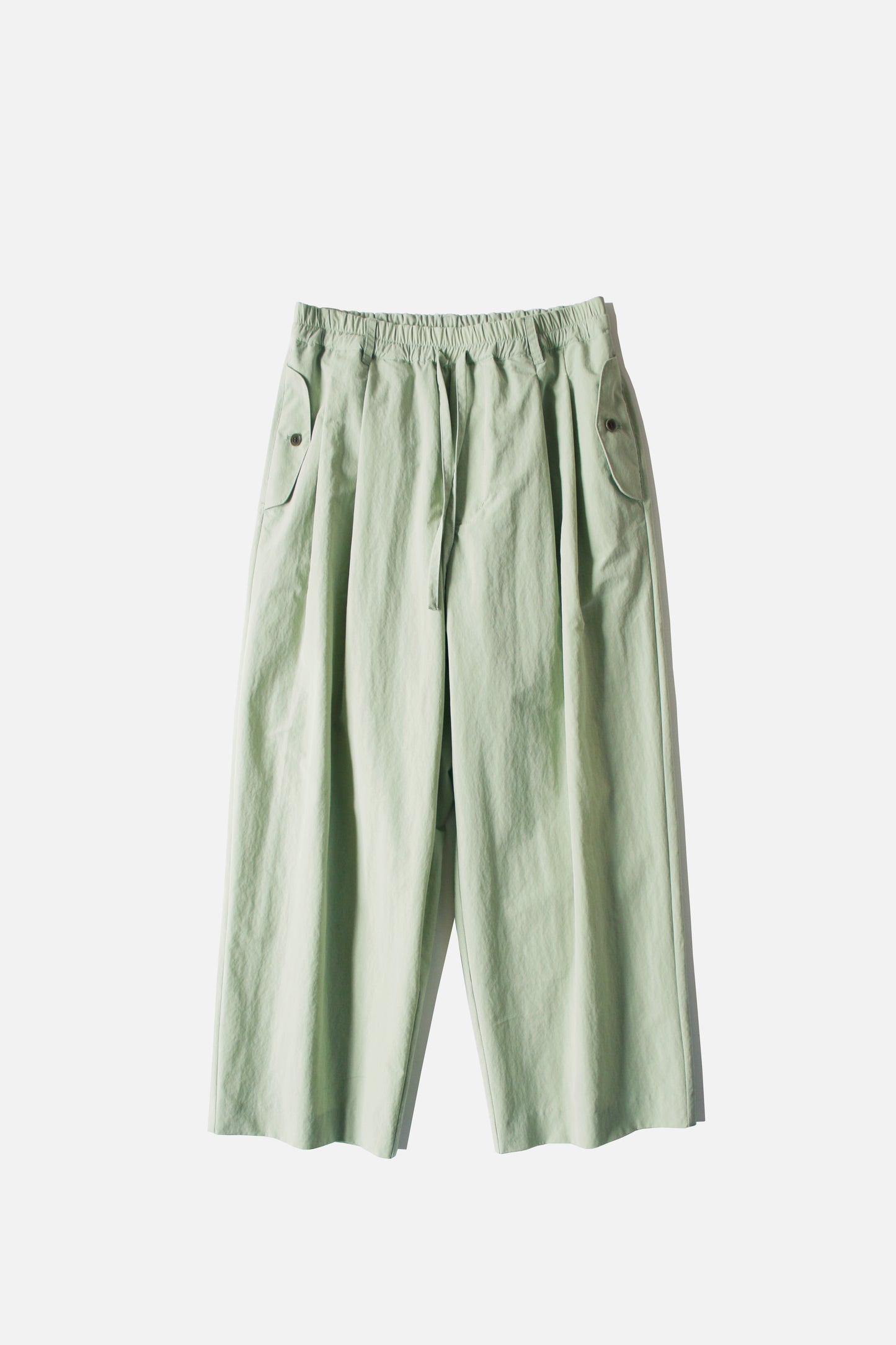 VOAAOV SUPIMA COTTON x NYLON TYPEWRITER PANTS - LIGHT GREEN