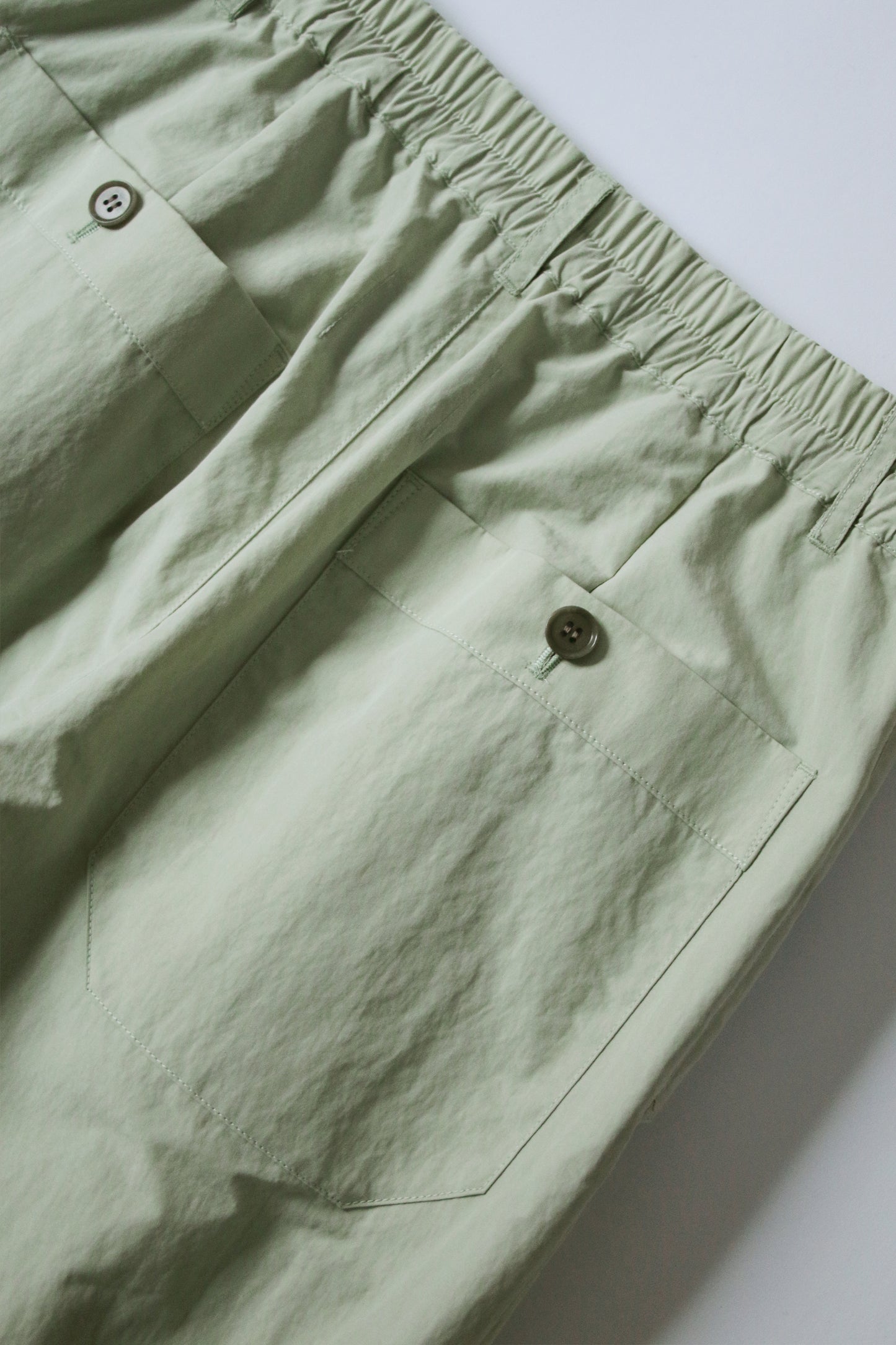 VOAAOV SUPIMA COTTON x NYLON TYPEWRITER PANTS - LIGHT GREEN