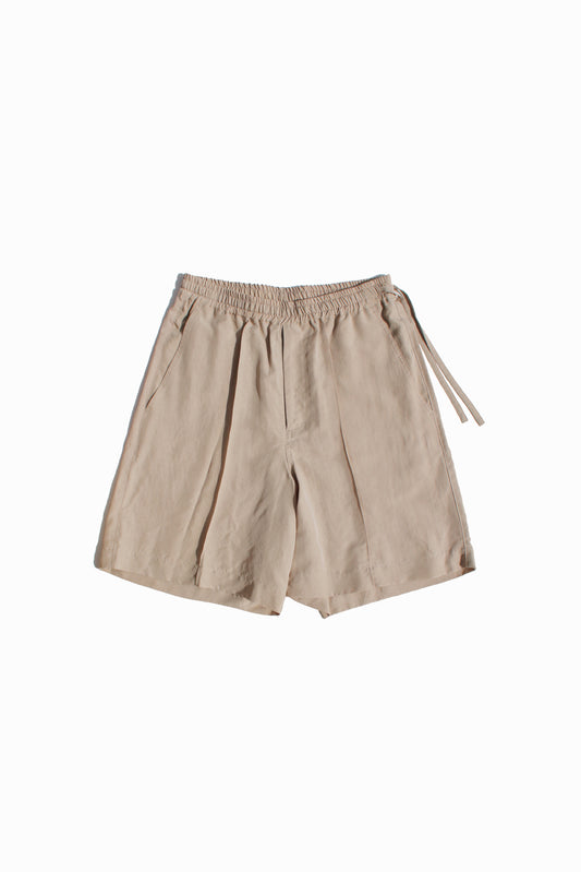 VOAAOV SOFT DRAPE MODAL SHORTS - BEIGE