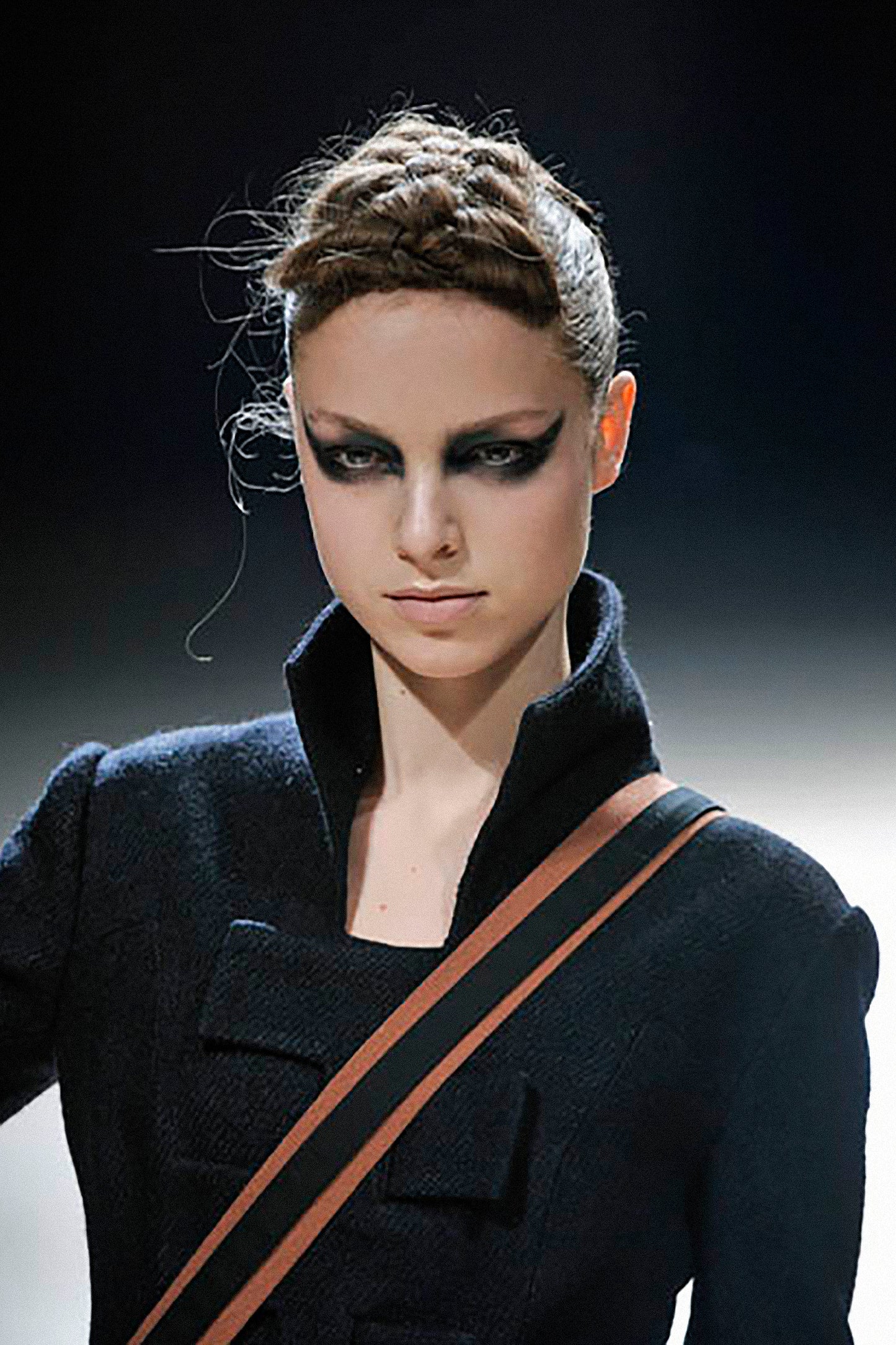 Yohji Yamamoto FEMME SNAP BUTTON WOOL SILK JACKET BLACK