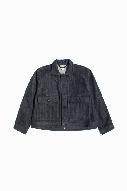 O PROJECT ORGANIC SELVEDGE DENIM JACKET - BLACK