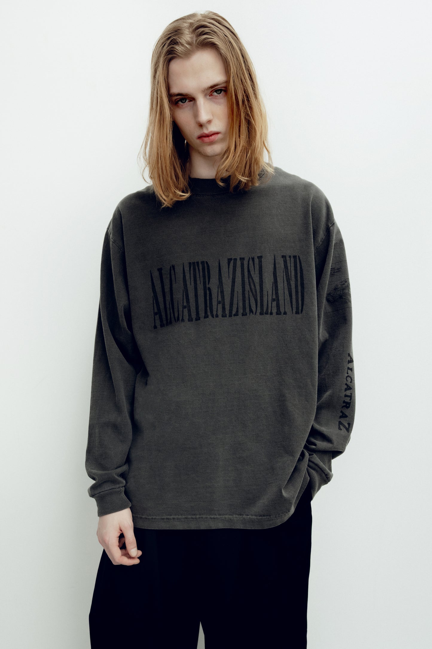 ESSAY PIGMENT DROPSHOULDER LONG T-SHIRT - ALCATRAZ