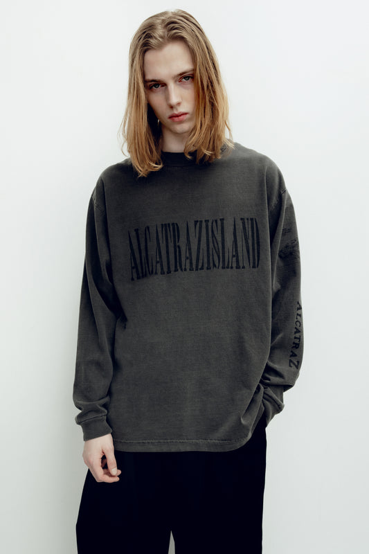 ESSAY PIGMENT DROPSHOULDER LONG T-SHIRT - ALCATRAZ