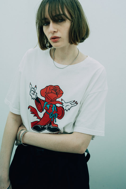 ESSAY WHITE PRINT T-SHIRT - DARK NIGHT