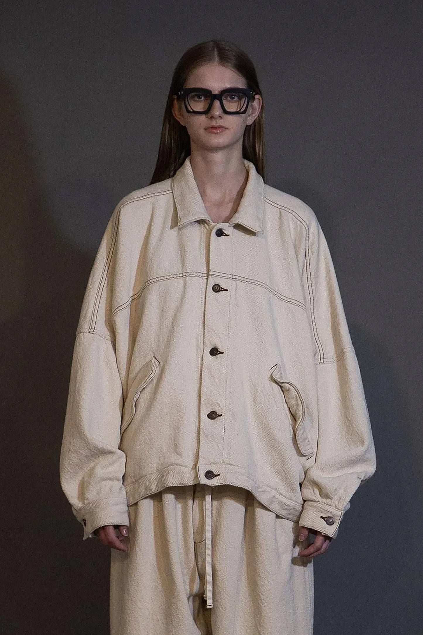 MY BEAUTIFUL LANDLET SOFT DENIM WIDE JACKET - KINARI