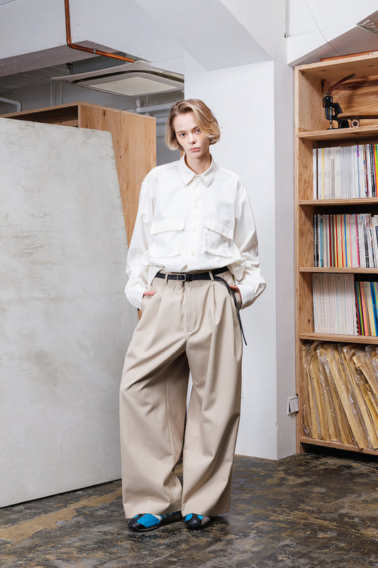 VOAAOV BISHU OLD WOOL GABARDINE PANTS