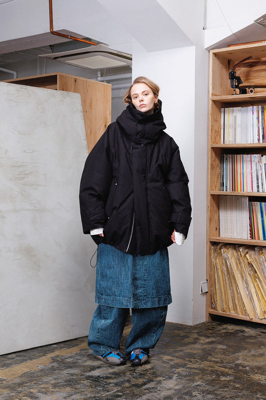 VOAAOV KAWADA DOWN NYLON JACKET - BLACK