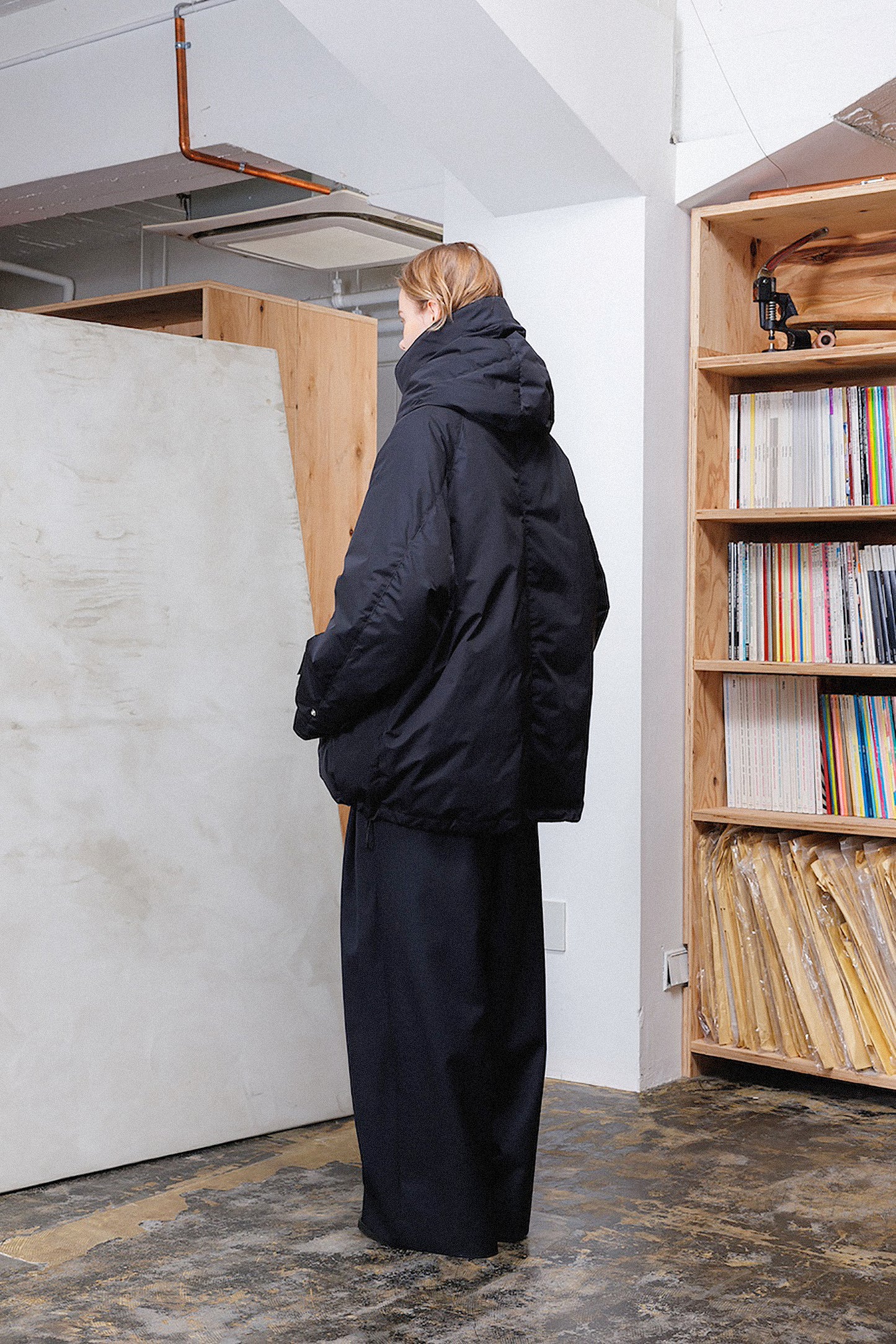 VOAAOV KAWADA DOWN NYLON JACKET - BLACK