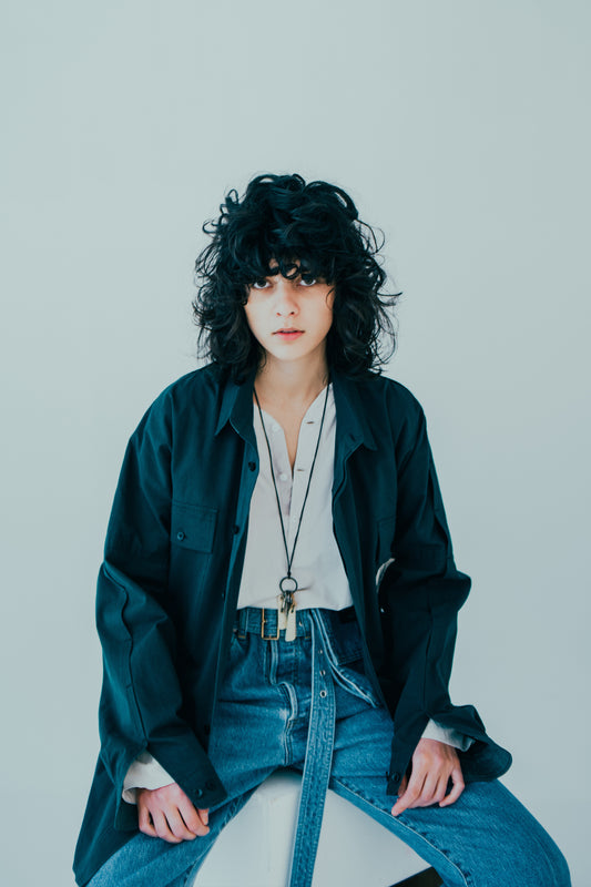 ESSAY DRAPE SHIRT - GREEN