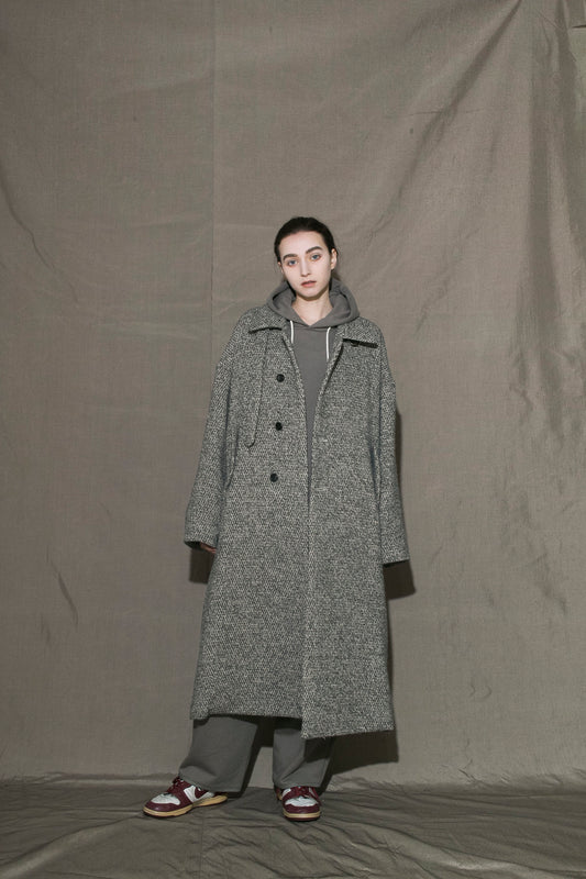 MY BEAUTIFUL LANDLET MARINI CLASSIC WOOL LONG COAT - BLACK