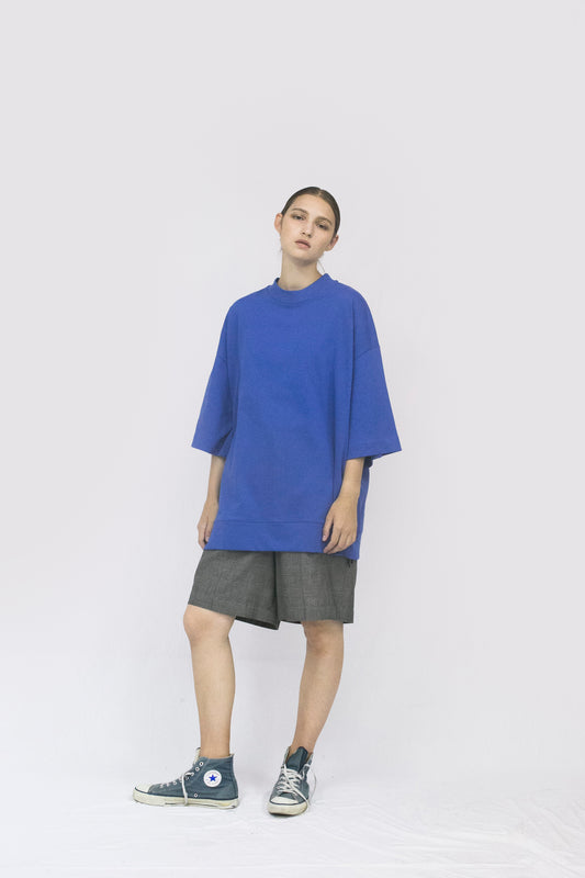 VOAAOV DERABE JERSEY SS TEE - WHITE / BEIGE / BLUE