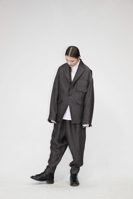 21AW, WM11-JK212111, MY BEAUTIFUL LANDLET WOOL LINEN × DOWN MIX JACKET - BEIGE, my beautiful landlet (マイビューティフルランドレット) を取扱う正規通販ストアTOYASIDO。