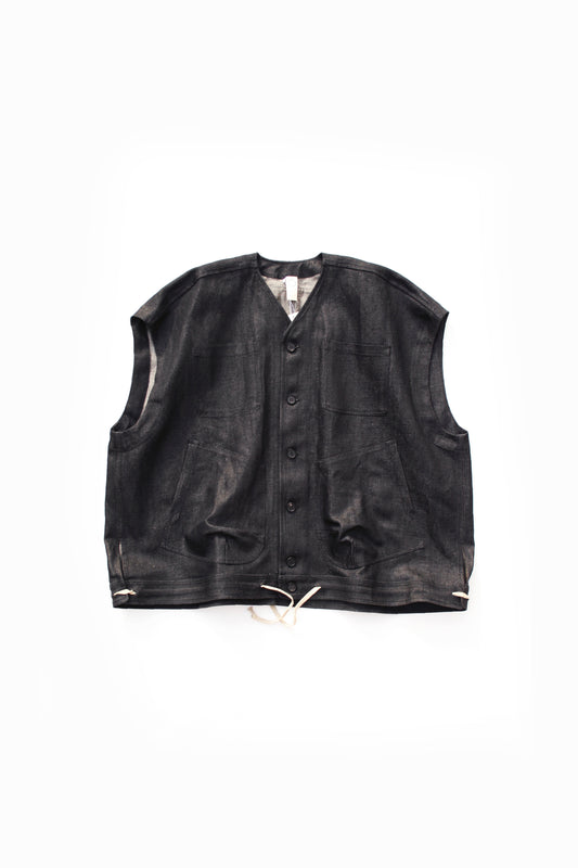 O PROJECT DRY DENIM SLEEVELESS JACKET