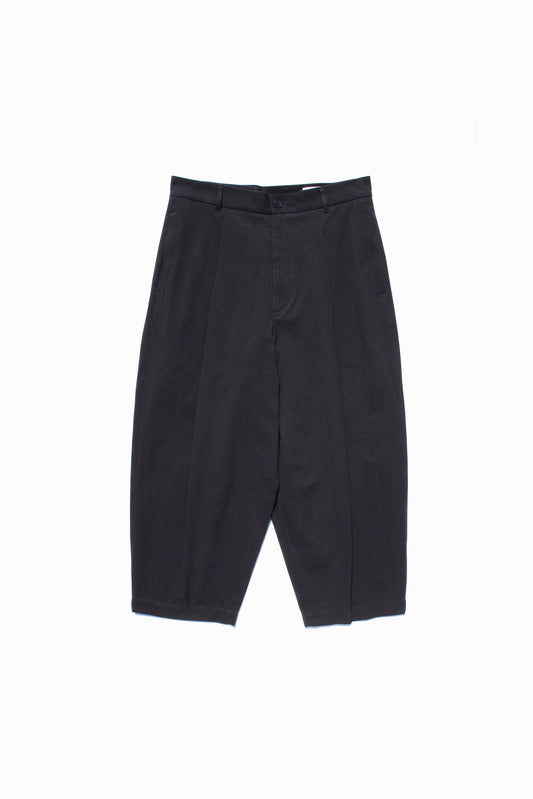 VOAAOV COTTON DYED WASHER HALF PANTS - BLACK