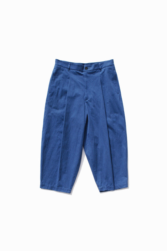 VOAAOV COTTON DYED WASHER HALF PANTS - BLUE