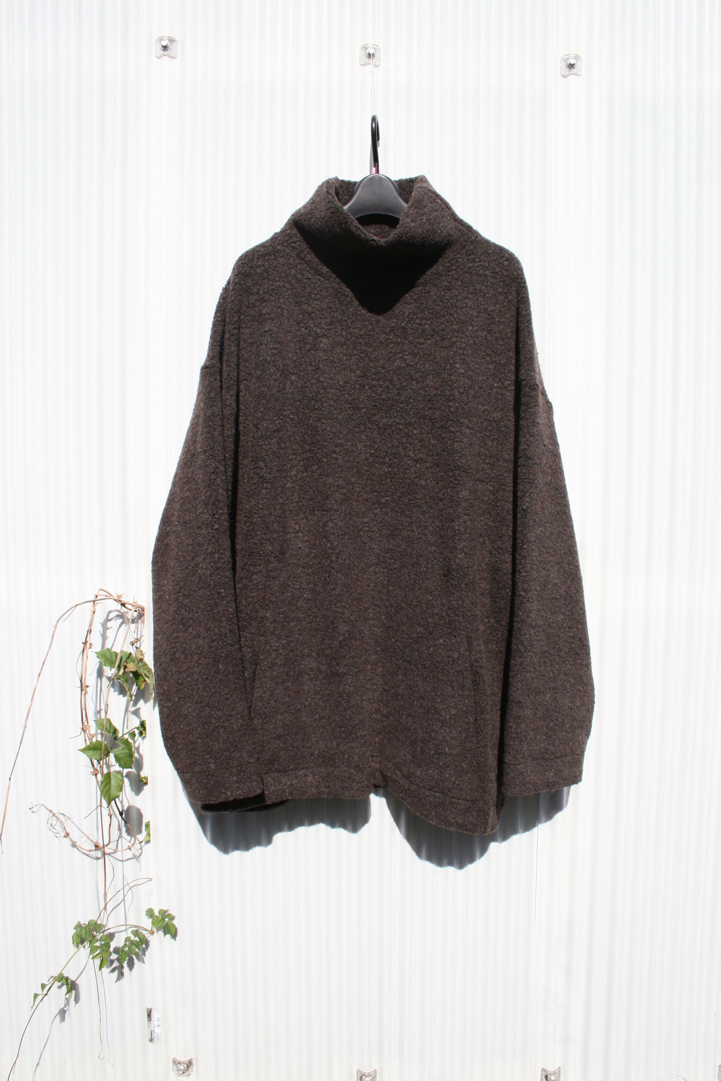 MY BEAUTIFUL LANDLET RECYCLED WOOL PILE HIGH NECK SWEATER - BROWN