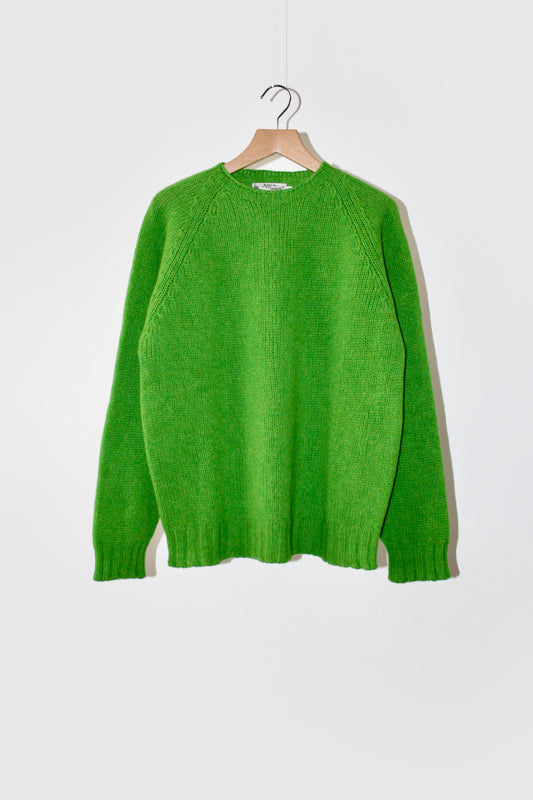 NOR’EASTERLY SCOTLAND II 2PLY RAGLAN CREW KNIT - GARDEN LEAF