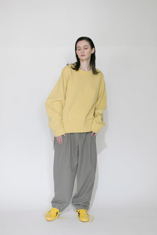 VOAAOV PILE KNITTING SWEAT SHIRT - YELLOW