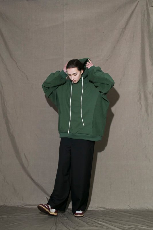 MY BEAUTIFUL LANDLET 30/7 FLEECY FABRIC BIG HOODIE - GREEN