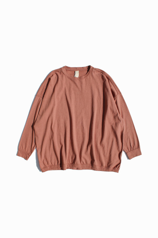 O PROJECT HEMP COTTON JERSEY LS TEE - RED BRICK