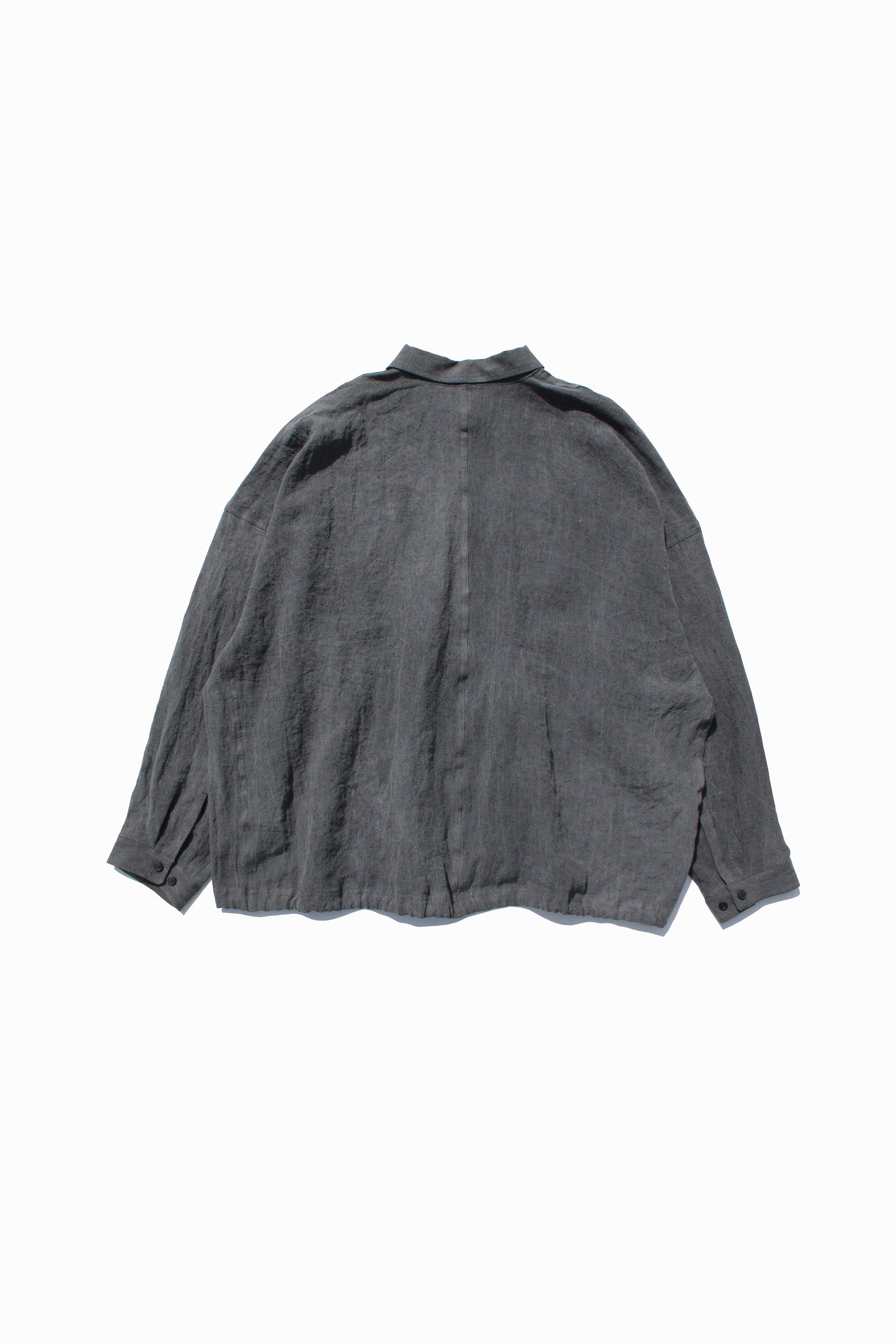 O PROJECT FLAX LAWN BOMBER SHIRT - DK SUMI DYED