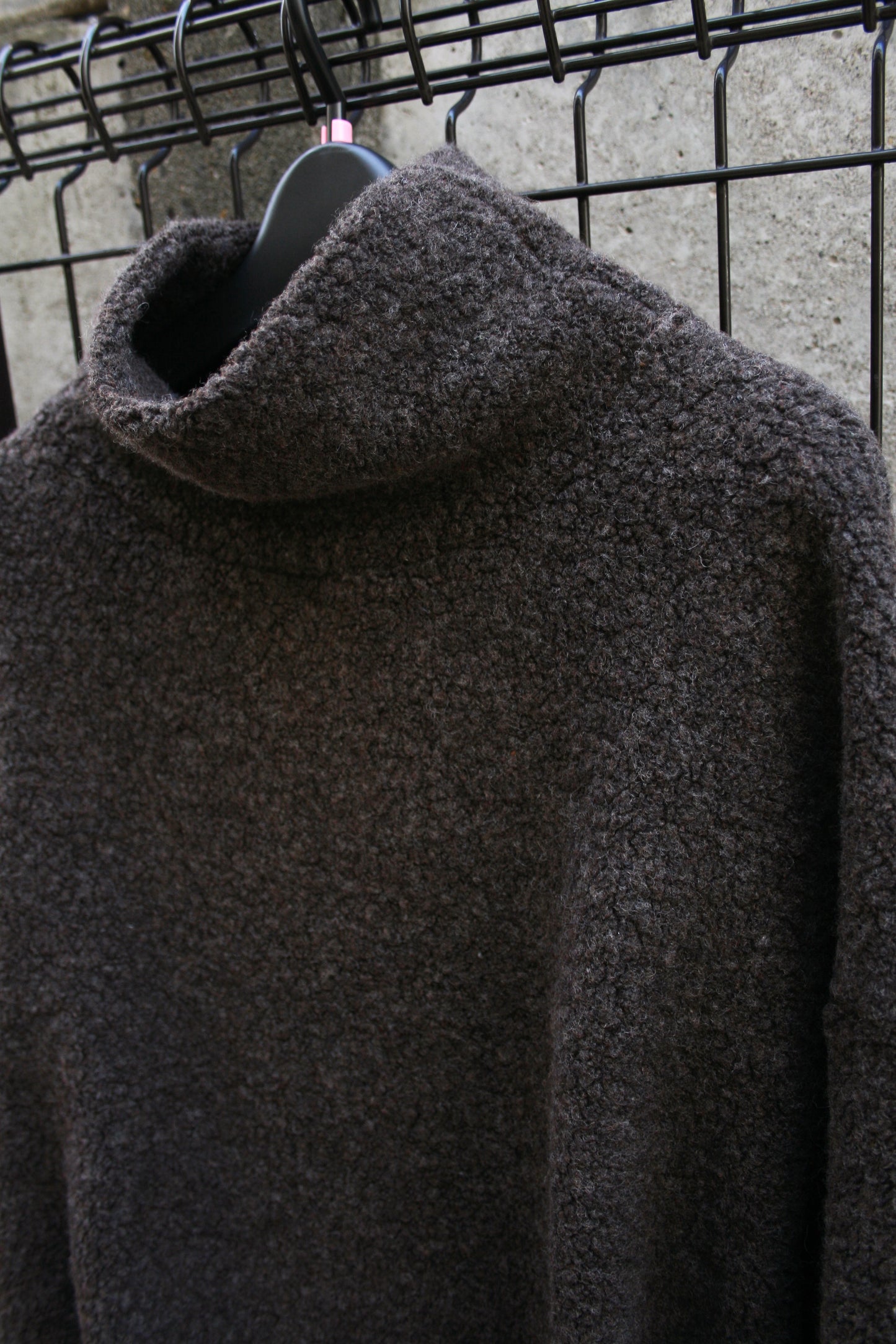 MY BEAUTIFUL LANDLET RECYCLED WOOL PILE HIGH NECK SWEATER - BROWN