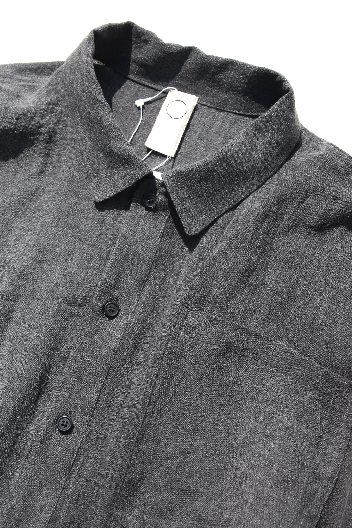 O PROJECT FLAX LAWN BOMBER SHIRT - DK SUMI DYED