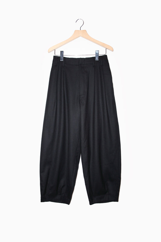 BASISBROEK WOOL GOFFIN PANTS - BLACK