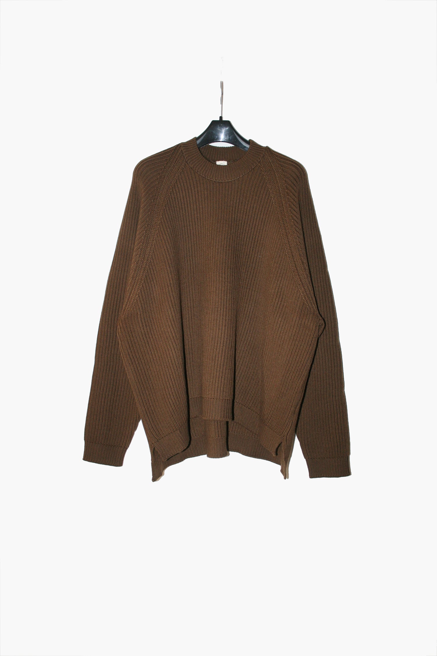 O PROJECT FINE MERINO WOOL KNITTED CREW NECK - MUD