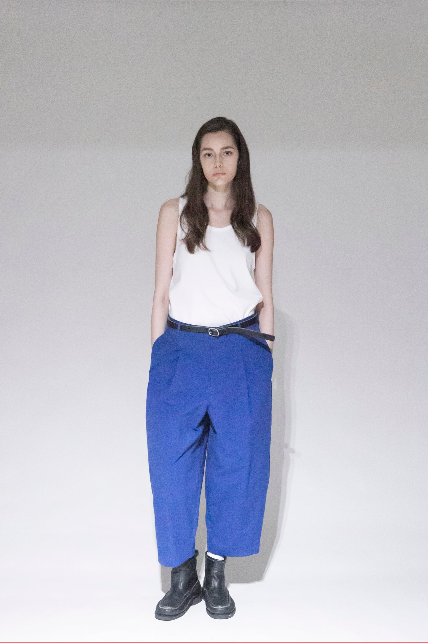 VOAAOV COTTON DYED WASHER HALF PANTS - BLUE