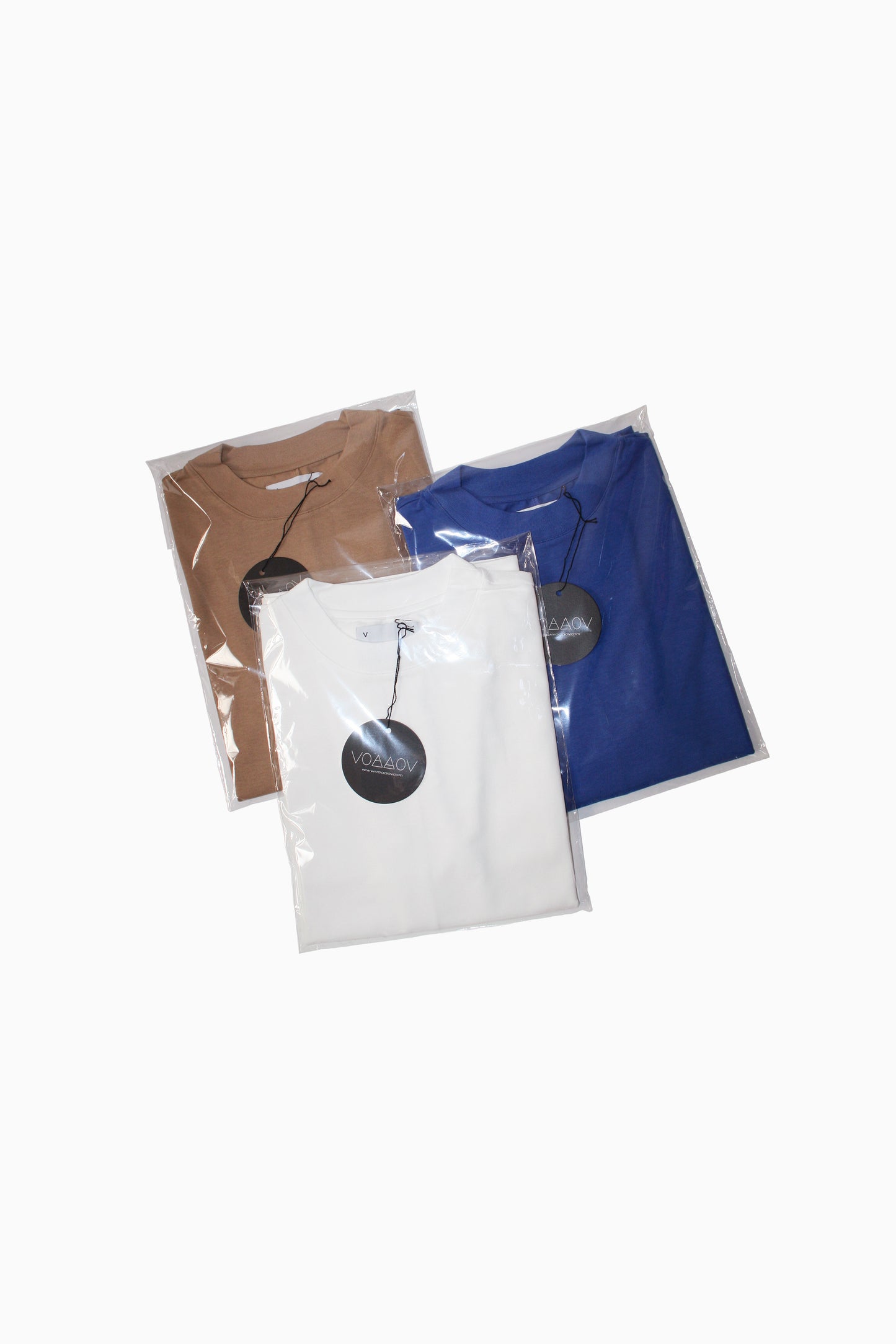 VOAAOV DERABE JERSEY SS TEE - WHITE / BEIGE / BLUE