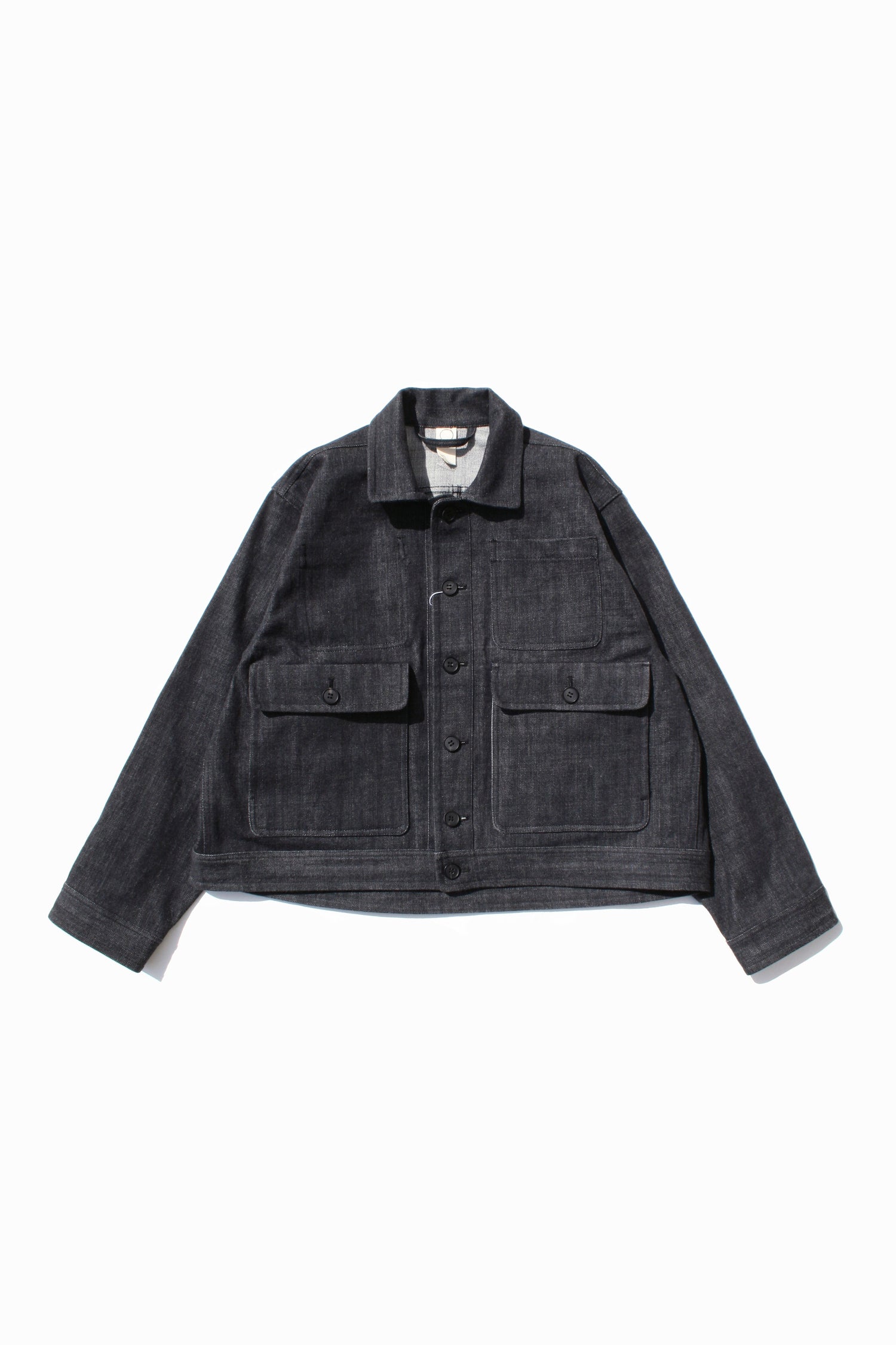 O PROJECT ORGANIC SELVEDGE DENIM JACKET - BLACK