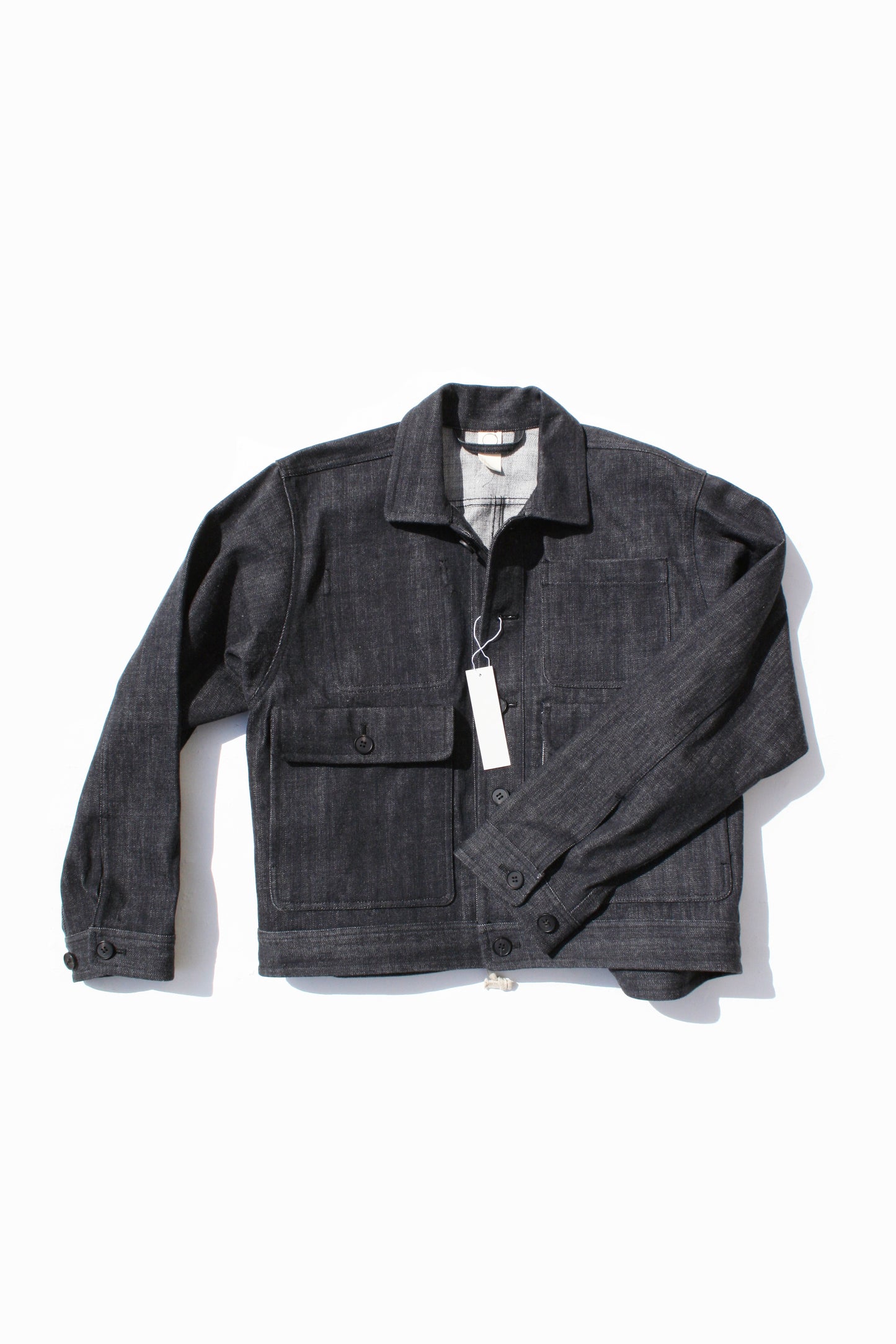 O PROJECT ORGANIC SELVEDGE DENIM JACKET - BLACK