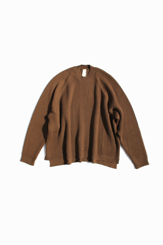 O PROJECT FINE MERINO WOOL KNITTED CREW NECK - MUD